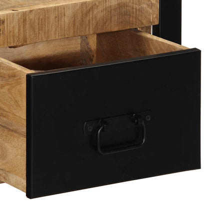 Mesita De Noche Madera Maciza De Mango 40x35x25 Cm_4