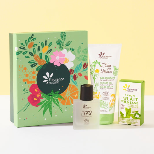 Cofre Hombre : Gel Ducha Verbena 200ml + Perfume Hombre 50ml + Jabón Leche Burra Verbena 100g_0