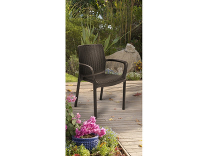 KETER  Sillas Bali PACK 4 UNIDADES Sillas Bali Sillón Terraza Balcon Jardin Resina Alta Calidad Marrón_4
