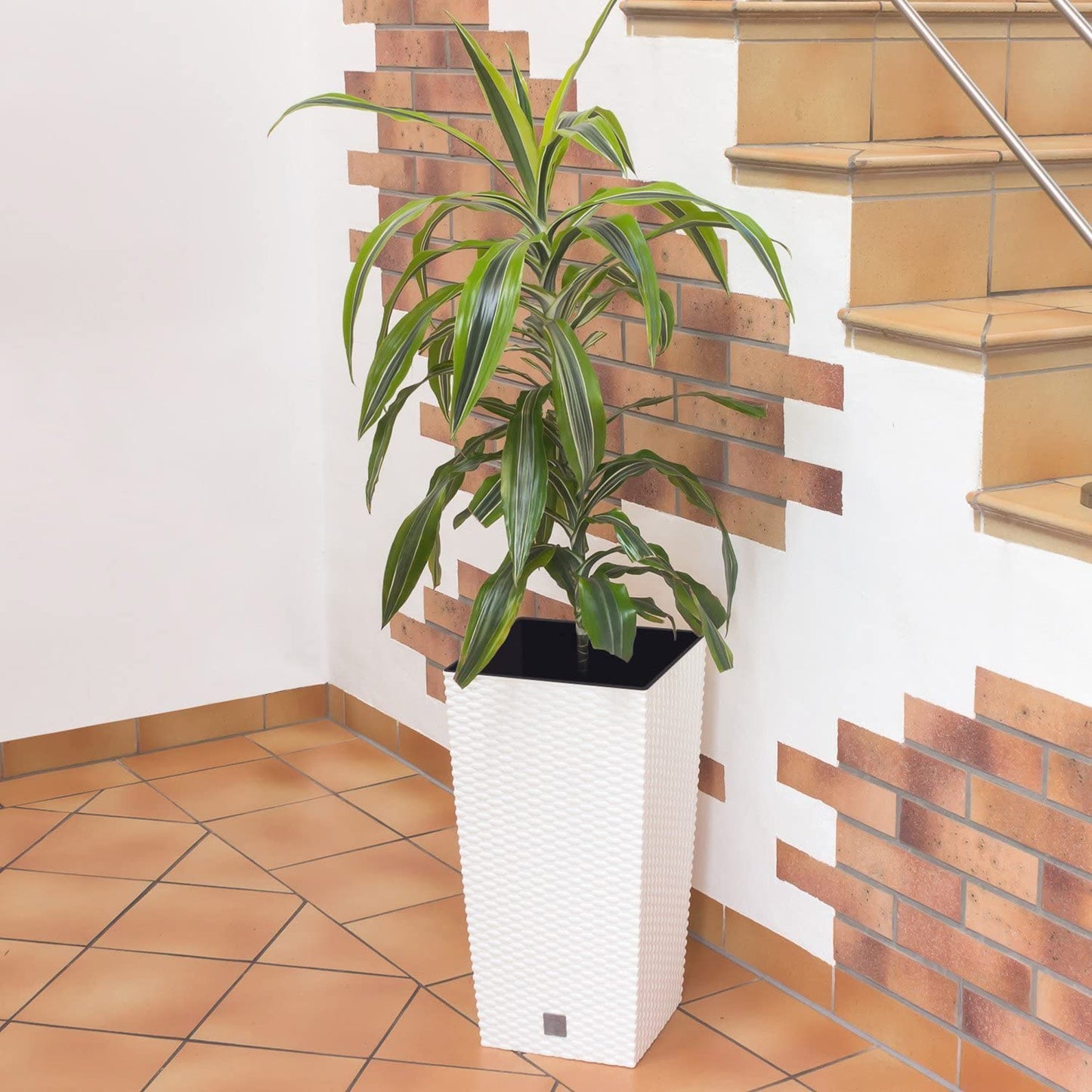 Maceta Rato De 35 Litros Con Inserto 28,7 X 28,7 X 55 Cm En Color Blanco_4