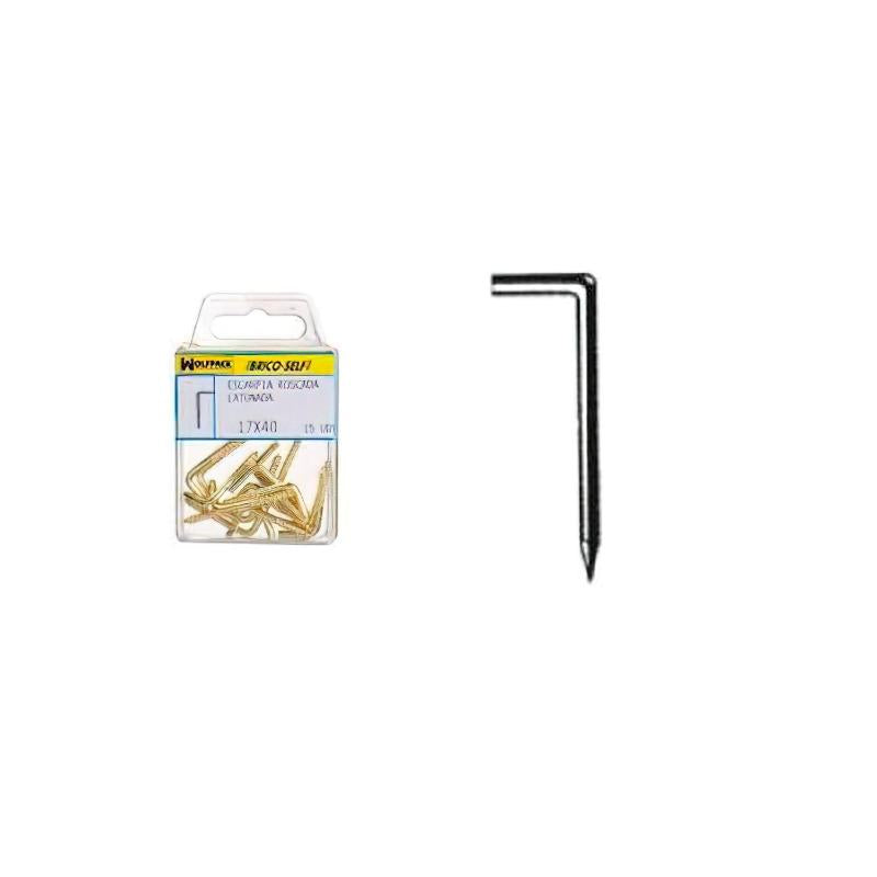 Alcayatas Punta Hierro Zincado 17x40 Mm. Brico Self 15 Unidades_0