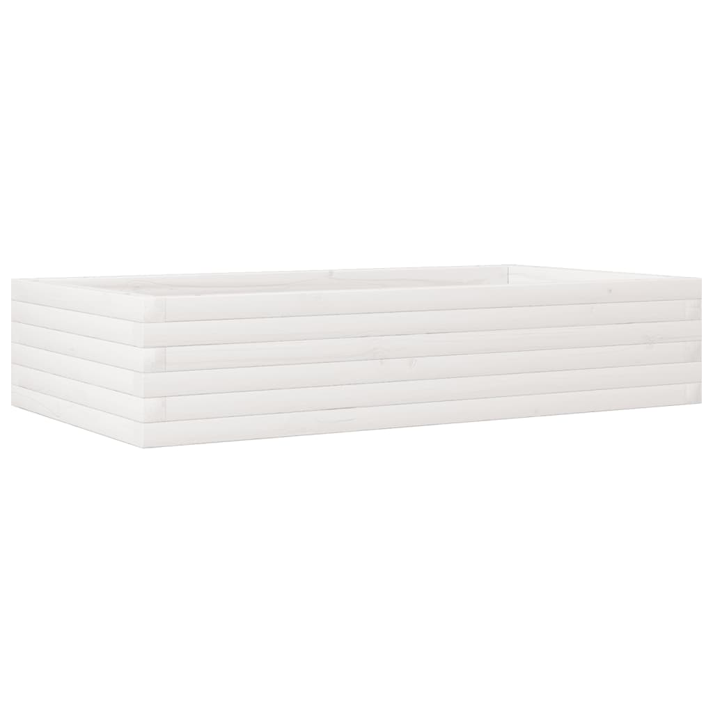 Jardinera De Madera Maciza De Pino Blanco 110x60x23 Cm_0
