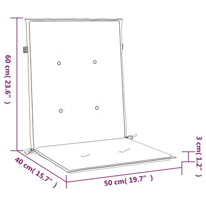 Vidaxl Cojín Silla Jardín Respaldo Bajo 2 Uds Tela Oxford Crema_2