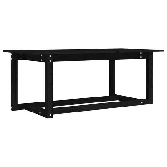 Mesa De Centro De Madera Maciza De Pino Negro 110x55x45 Cm_0