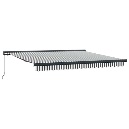 Toldo Retráctil Aluminio Y Tela Gris Antracita Y Blanco 4x3 M_0