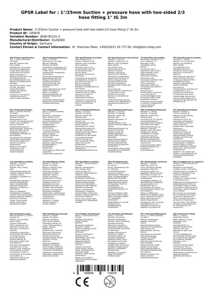 Manguera De Succión Y Descarga 25mm Con Racores 1 Ig 3m