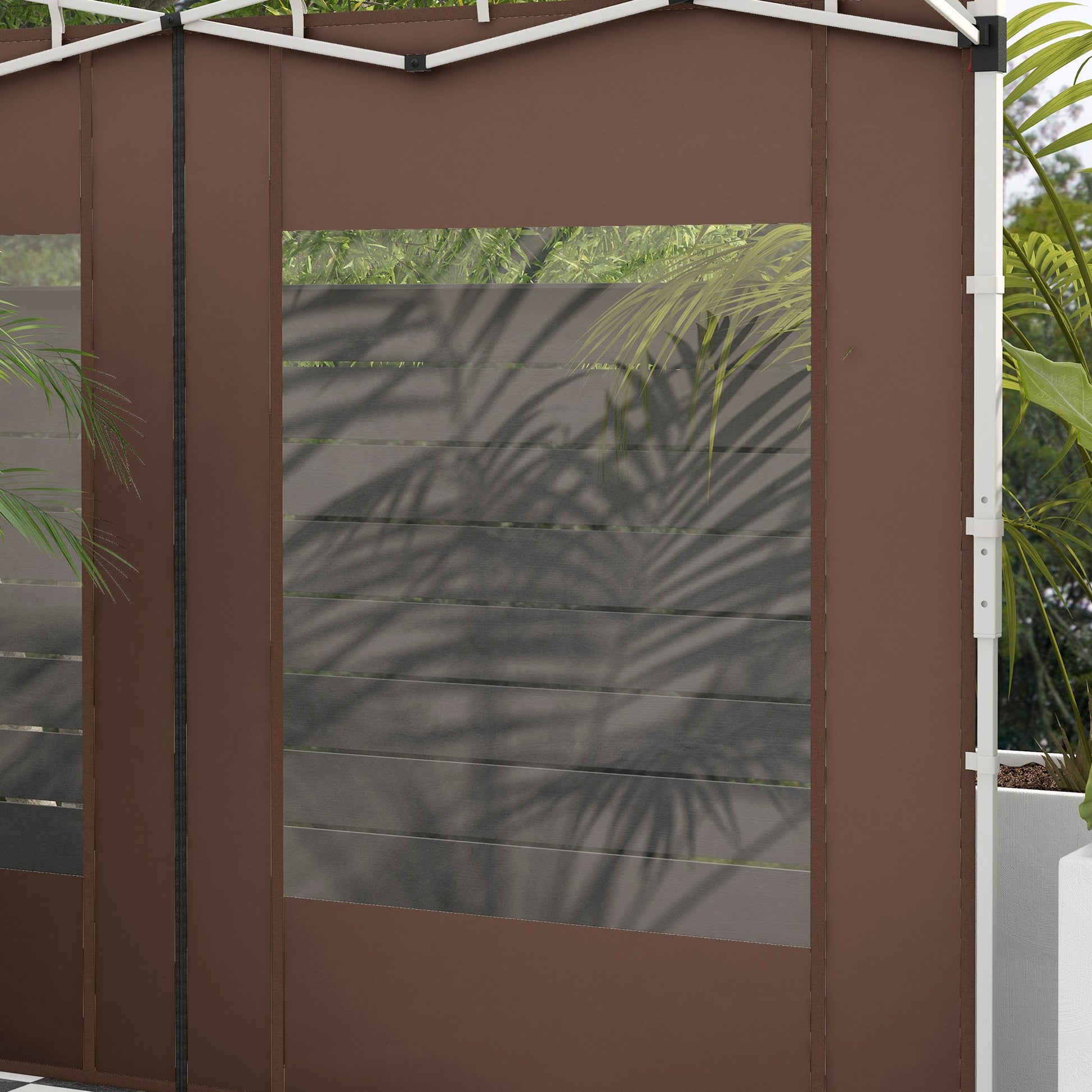 Outsunny Paredes Laterales Para Carpa De 2 Paneles 295x195 Cm Marrón_4