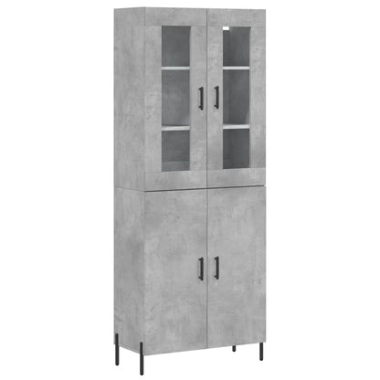 Aparador Alto Madera Contrachapada Gris Hormigón 69,5x34x180 Cm_1