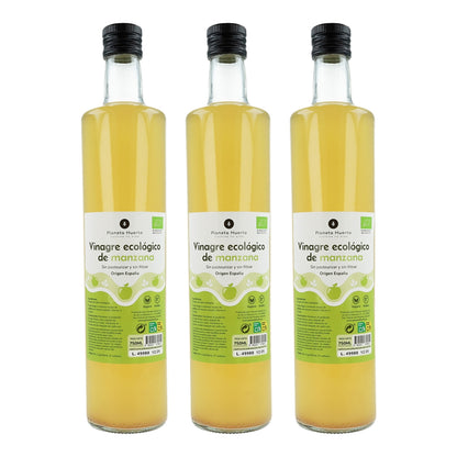 Pack 3x Vinagre de manzana ECO sin filtrar Planeta Huerto 750 ml