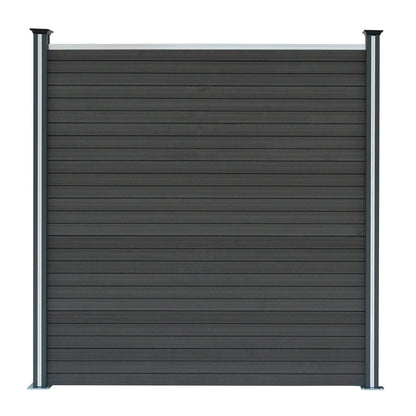 Vallas Para Exteriores De Wpc Y Aluminio - 5x Paneles + 6x Postes | Gris_2