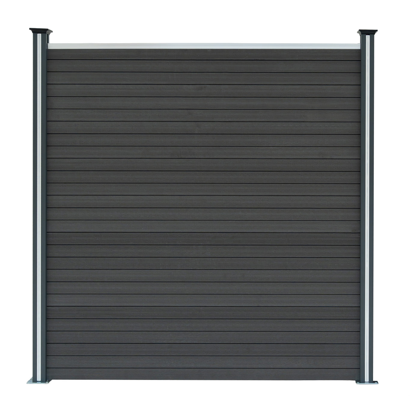 Vallas Para Exteriores De Wpc Y Aluminio - 3x Paneles + 4x Postes | Gris_2