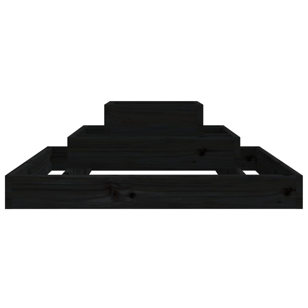 Jardinera De Madera Maciza De Pino Negro 80x80x27 Cm_4