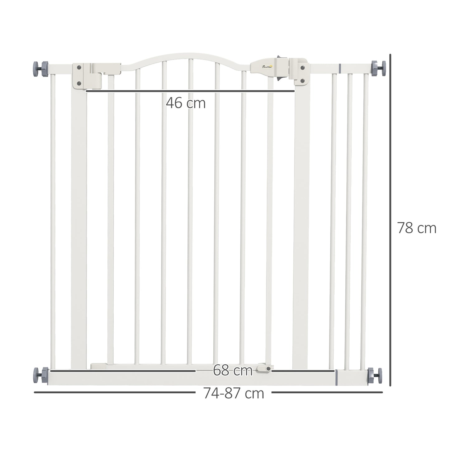 Pawhut Barrera De Seguridad Extensible Con Extensión 74-87x78 Cm Blanco_2