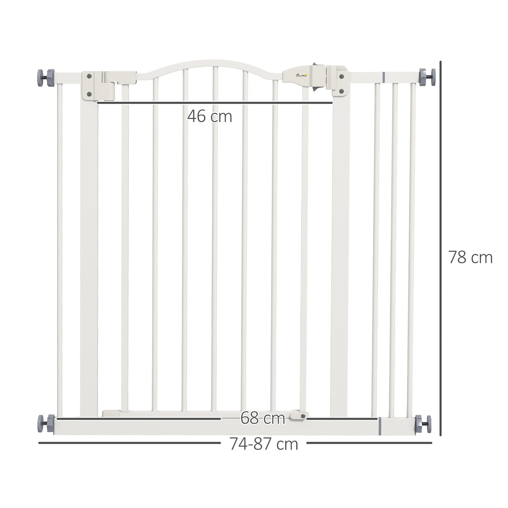 Pawhut Barrera De Seguridad Extensible Con Extensión 74-87x78 Cm Blanco_2