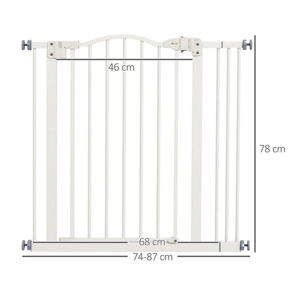 Pawhut Barrera De Seguridad Extensible Con Extensión 74-87x78 Cm Blanco_2