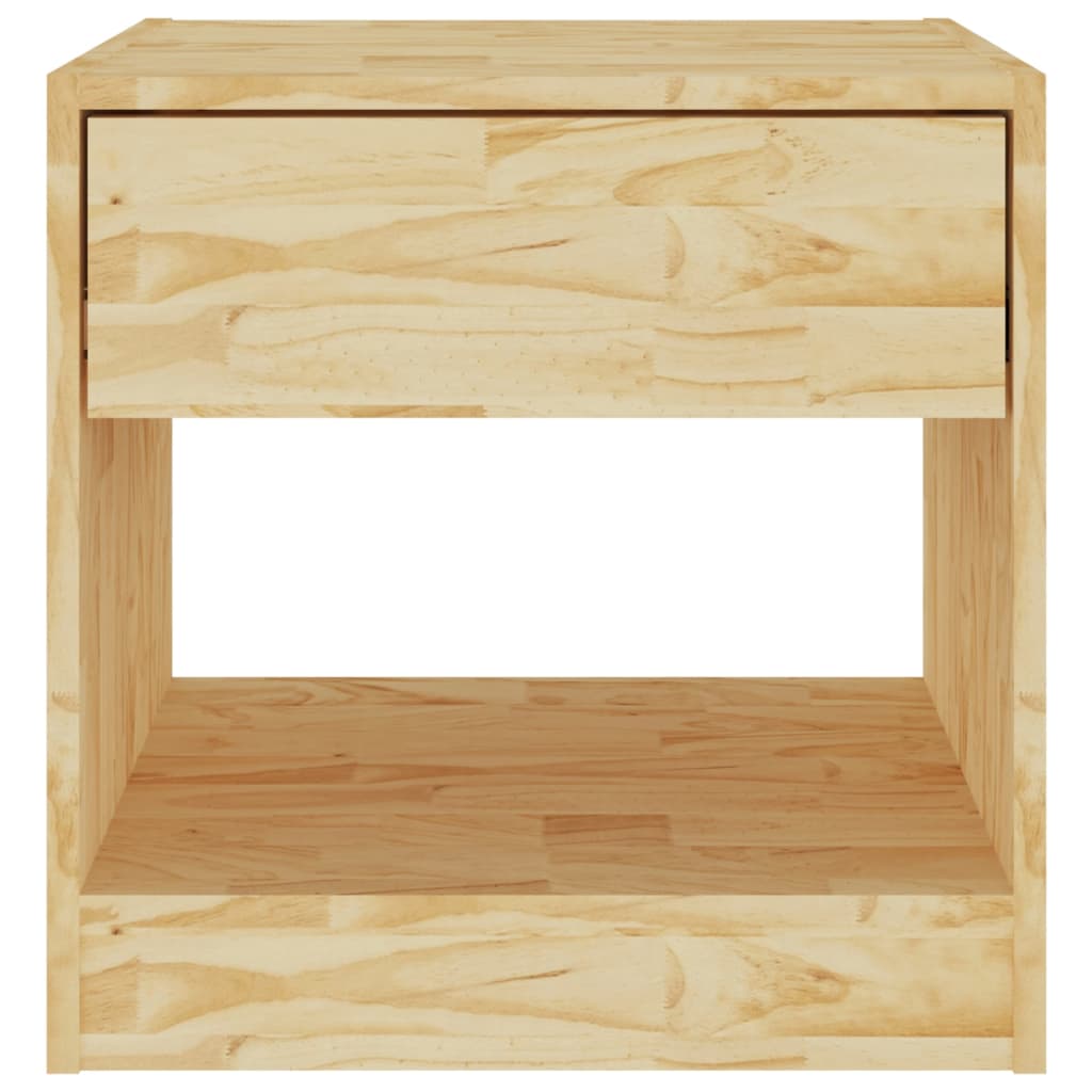 Mesita De Noche Madera Maciza De Pino 40x31x40 Cm_2