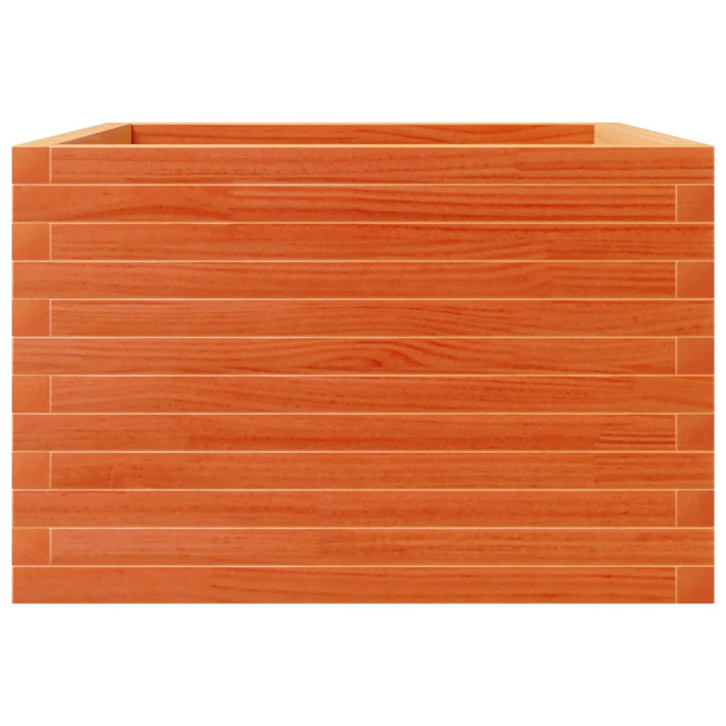 Jardinera Madera Maciza De Pino Marrón Cera 70x70x45,5 Cm_4