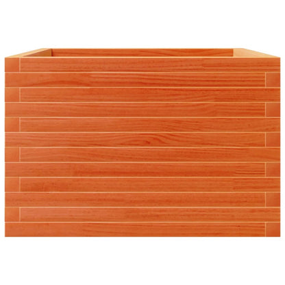 Jardinera Madera Maciza De Pino Marrón Cera 70x70x45,5 Cm_4
