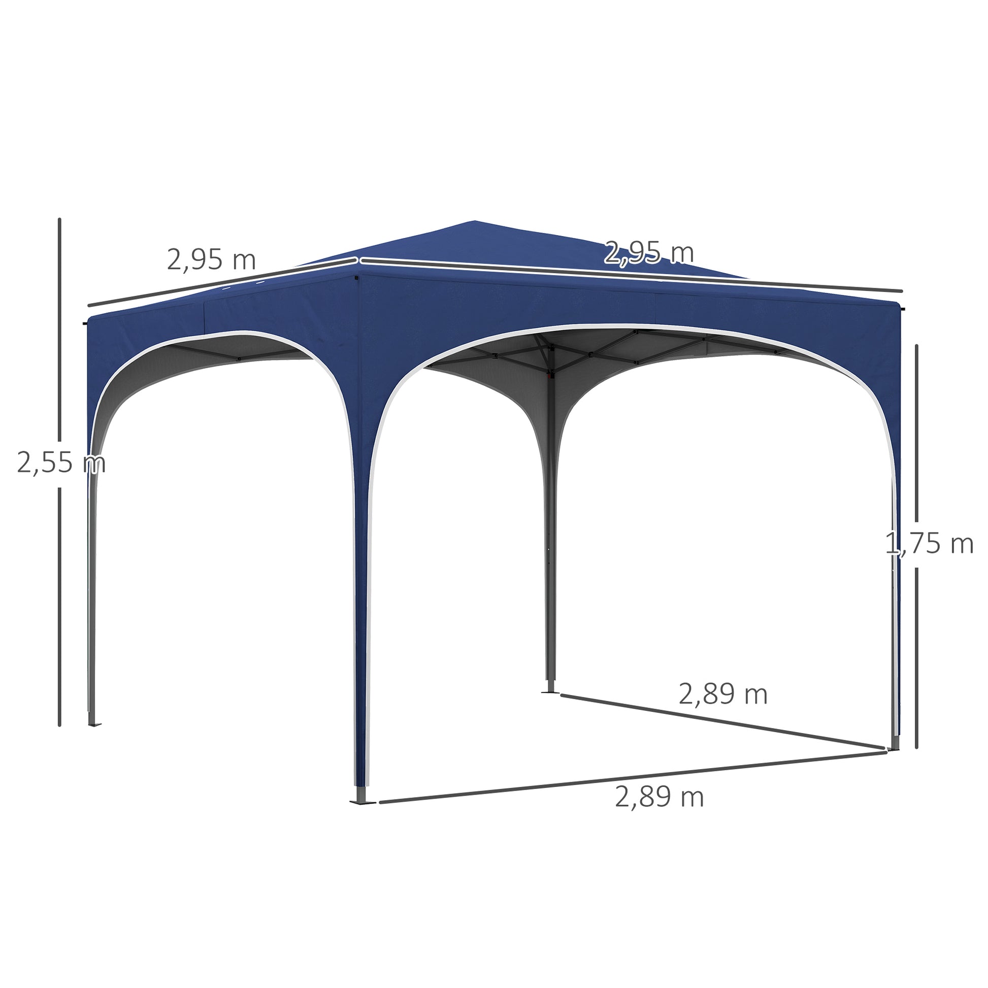 Outsunny Carpa Plegable 3x3 M Altura Ajustable Con Bolsa De Transporte Azul_2