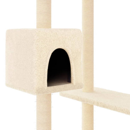 Vidaxl Rascador Para Gatos Con Postes Para Rascar Color Crema 82 Cm_5