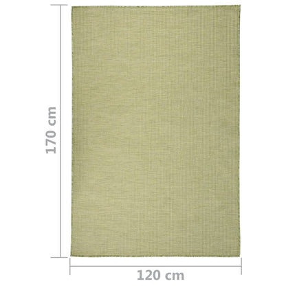 Alfombra De Exterior De Tejido Plano Verde 120x170 Cm_5