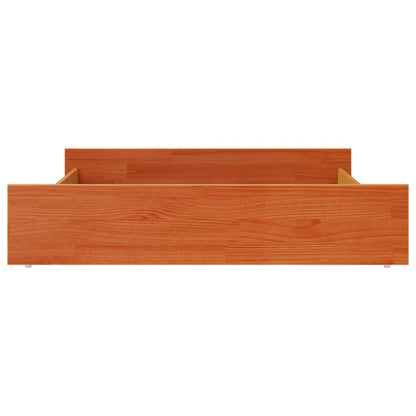 Cajones De Cama 2 Uds Madera Maciza De Pino Marrón Cera / Vetonek_3