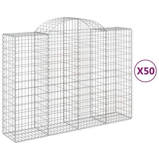 Cestas Gaviones 50 Uds Forma De Arco Hierro 200x50x140/160 Cm_0