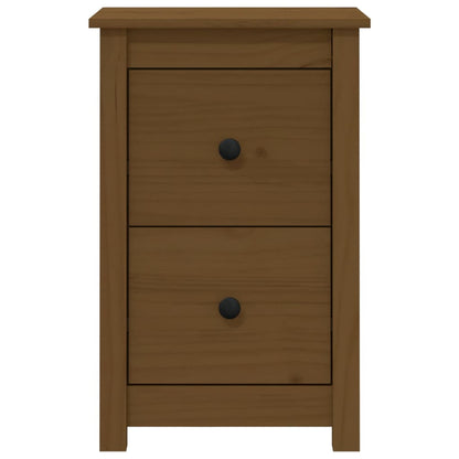 Mesita De Noche Madera Maciza De Pino Marrón Miel 40x35x61,5 Cm_1