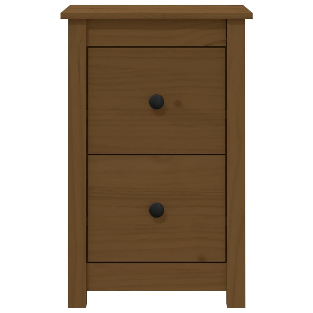 Mesitas De Noche 2 Uds Madera De Pino Marrón Miel 40x35x61,5 Cm_1