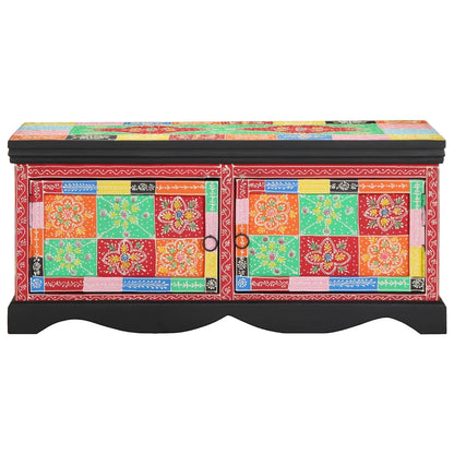 Mesa De Centro Multicolor 90x50x40 Cm Madera Maciza Mango_0