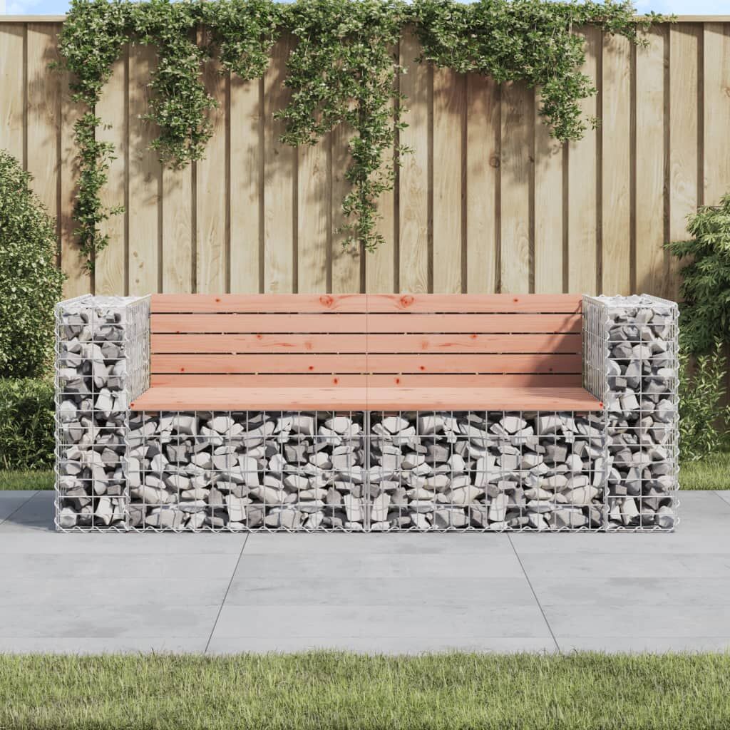 Vidaxl Banco Jardín Diseño Gaviones Madera Abeto Douglas 184x71x65,5cm_1