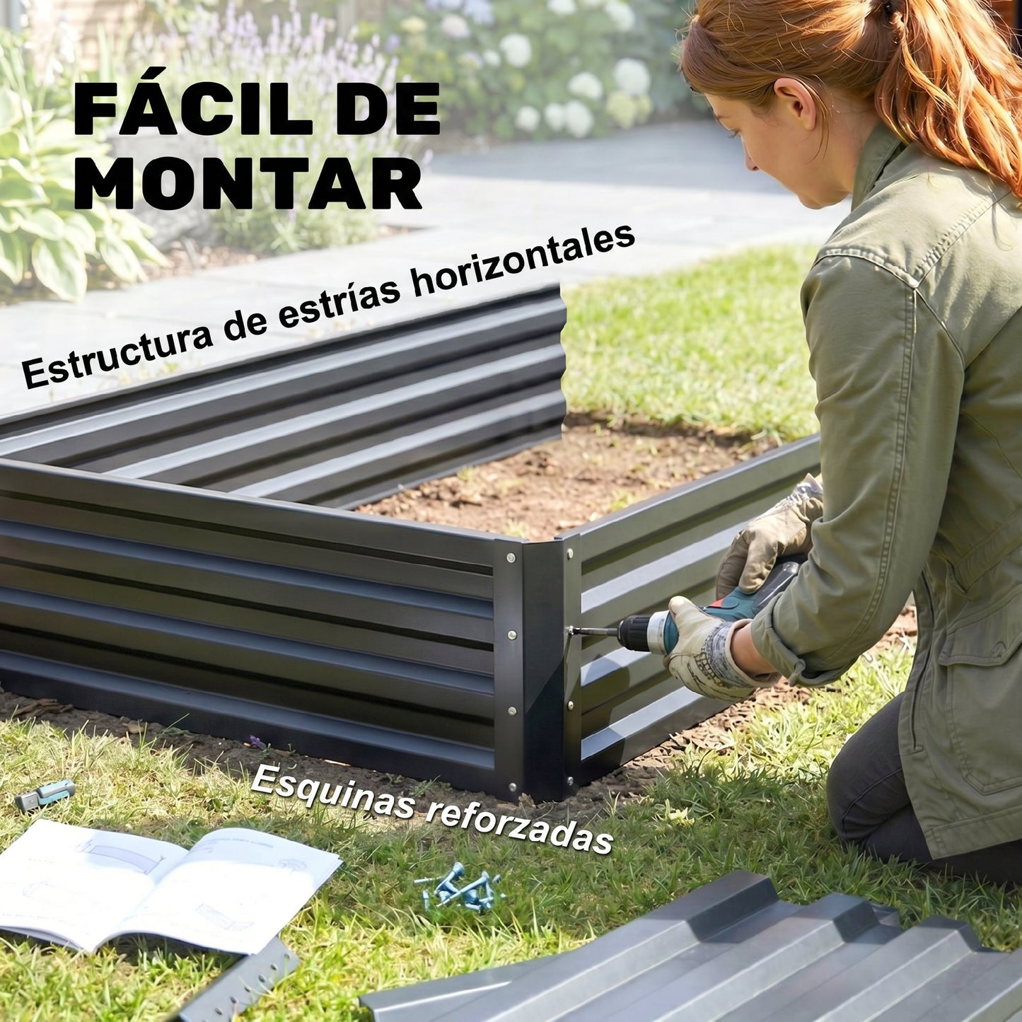 Outsunny Huerto Urbano De 2 Niveles De Acero Galvanizado_4