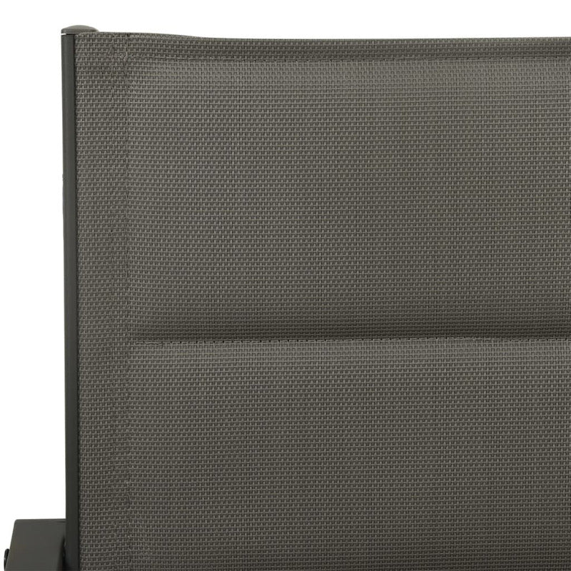 Vidaxl Sillas De Jardín 4 Unidades Acero Y Textilene Gris Y Antracita_5