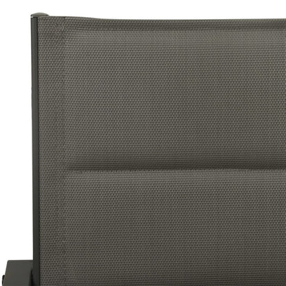 Vidaxl Sillas De Jardín 4 Unidades Acero Y Textilene Gris Y Antracita_5