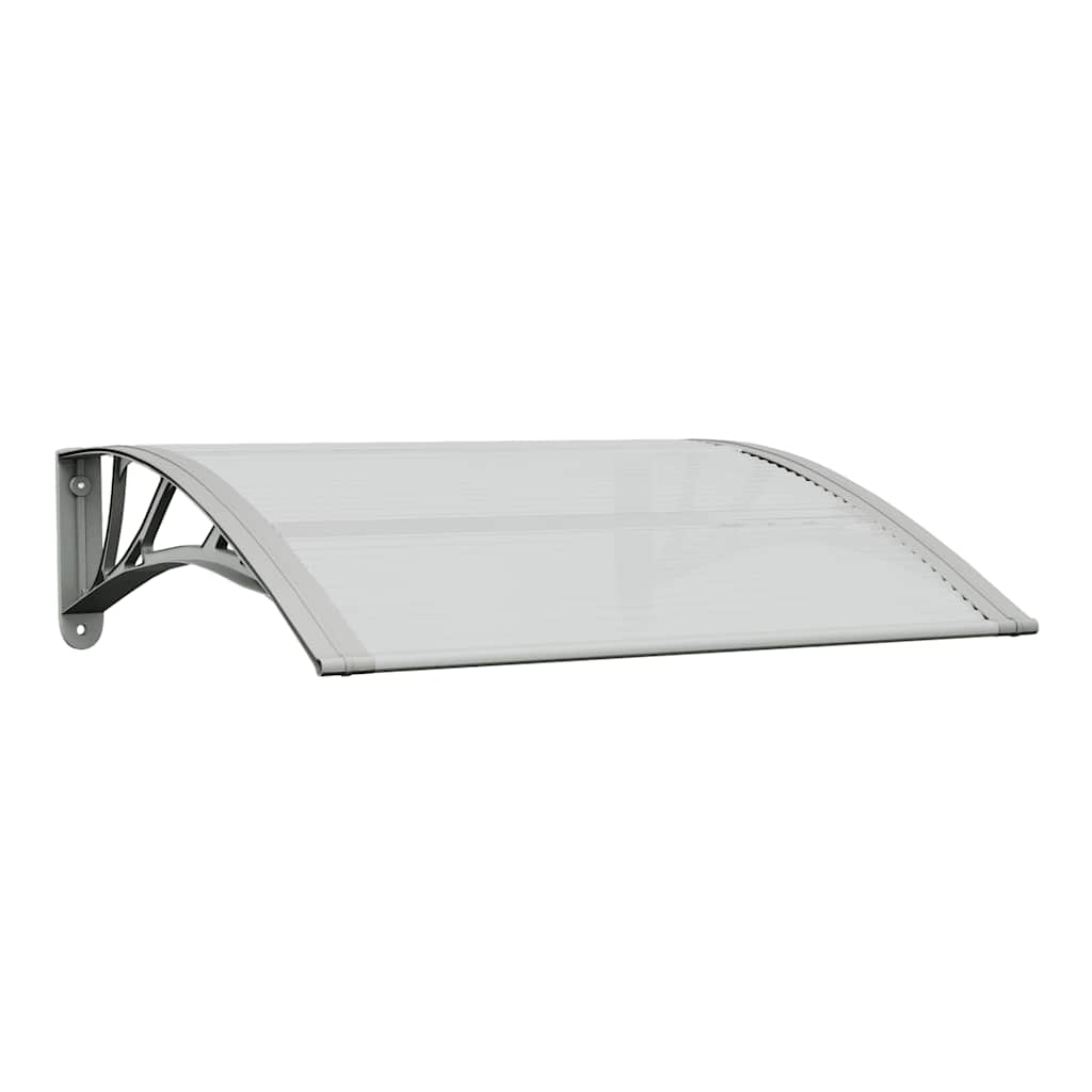 Marquesina Para Puerta Gris Y Transparente De Policarbonato 80x75 Cm_0