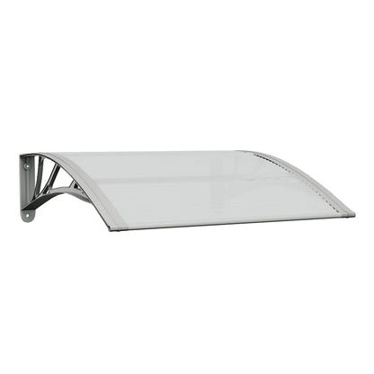 Marquesina Para Puerta Gris Y Transparente De Policarbonato 80x75 Cm_0