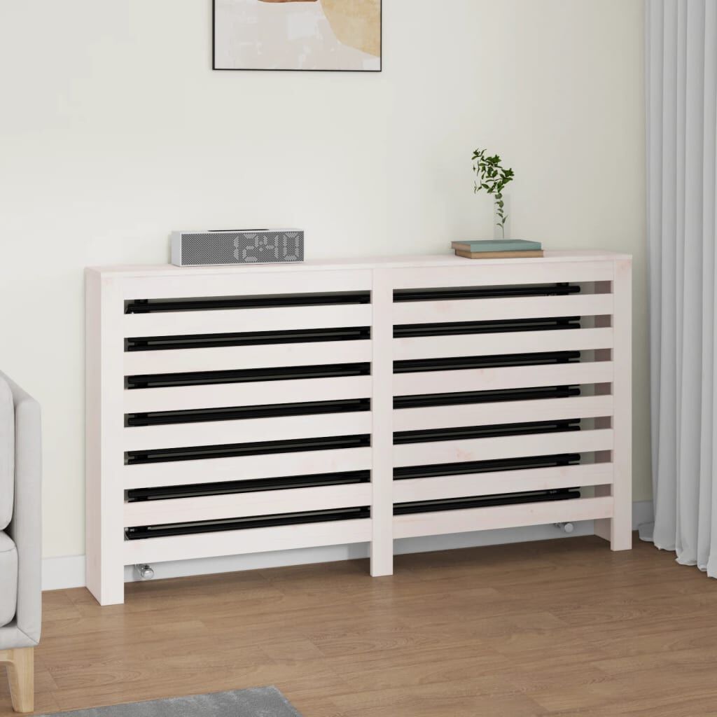 Vidaxl Cubierta De Radiador Madera Maciza De Pino Blanco 153x19x84 Cm_1