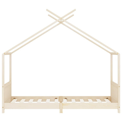 Vidaxl Estructura De Cama Infantil De Madera Maciza De Pino 90x200 Cm_3