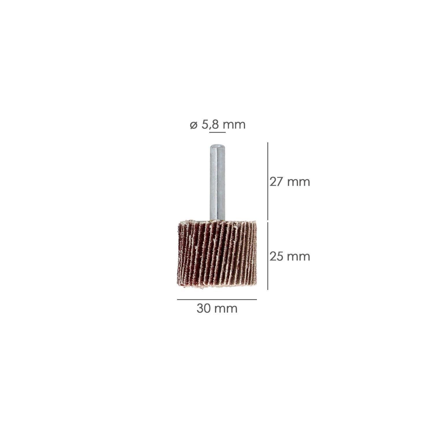 Abanico Lija Grano 80 Medida Ø 30 X 25 Mm. Disco Abrasivo Laminas, Ruedas Mil Hojas, Ruedas Abrasivas,lijado,desbaste,pulir_1