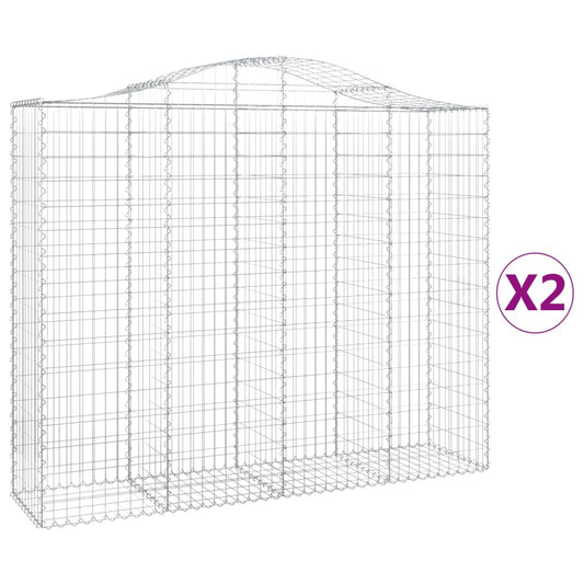 Cestas De Gaviones 2 Uds Forma De Arco Hierro 200x50x160/180 Cm_0