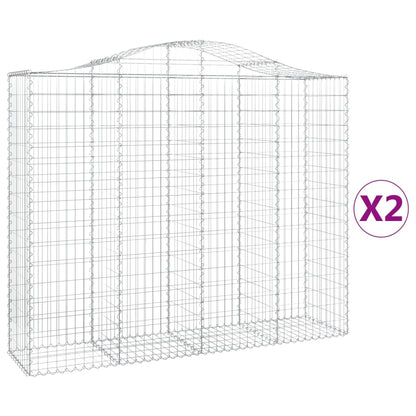 Cestas De Gaviones 2 Uds Forma De Arco Hierro 200x50x160/180 Cm_0