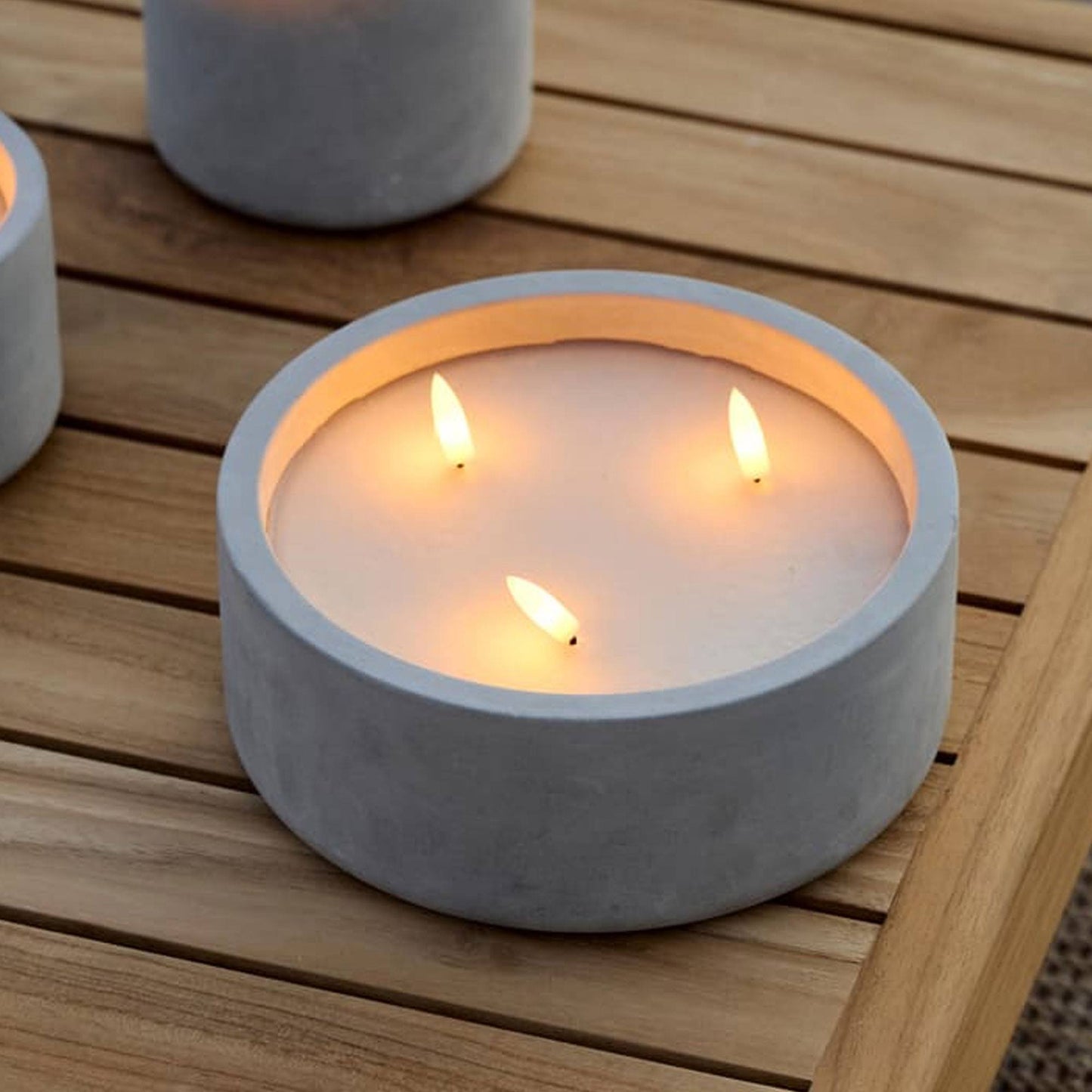 Well Home - Pack 6 Velas Led Redonda Gris Marmolado