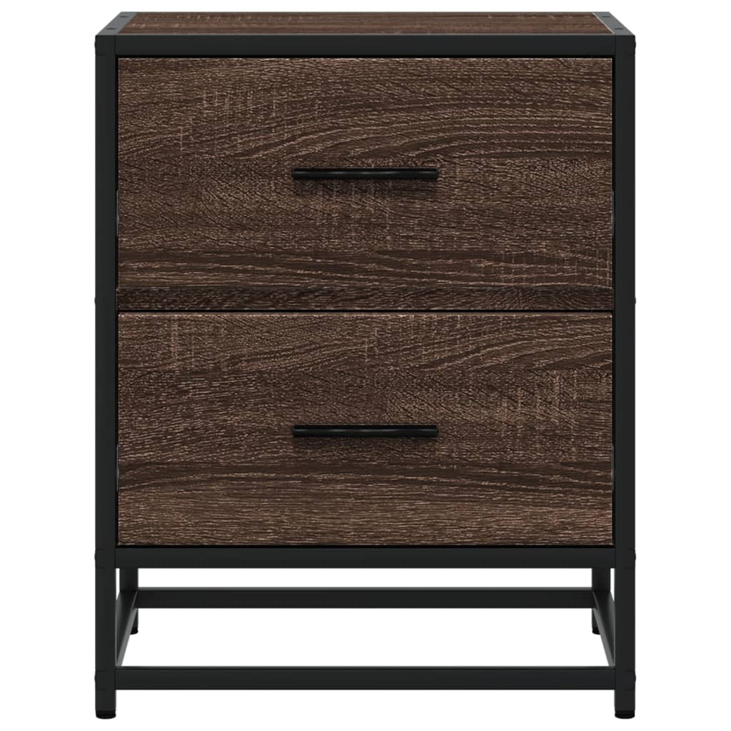Mesitas Noche 2 Uds Madera Ingeniería Marrón Roble 40x31x50 Cm_3