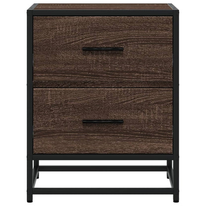 Mesitas Noche 2 Uds Madera Ingeniería Marrón Roble 40x31x50 Cm_3