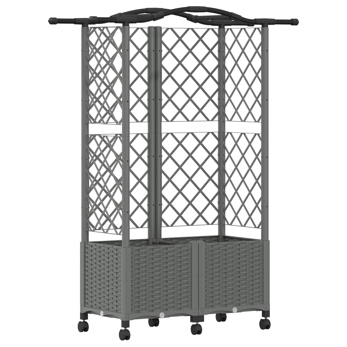 Cama Elevada Con Trellis Y Techo Gris Claro 122 X 40 X 144 Cm_0