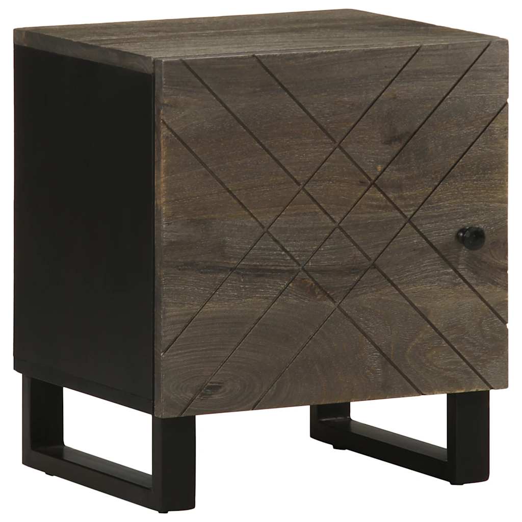 Mesitas De Noche 2 Uds Madera Maciza De Mango Negro 40x33x46 Cm_0