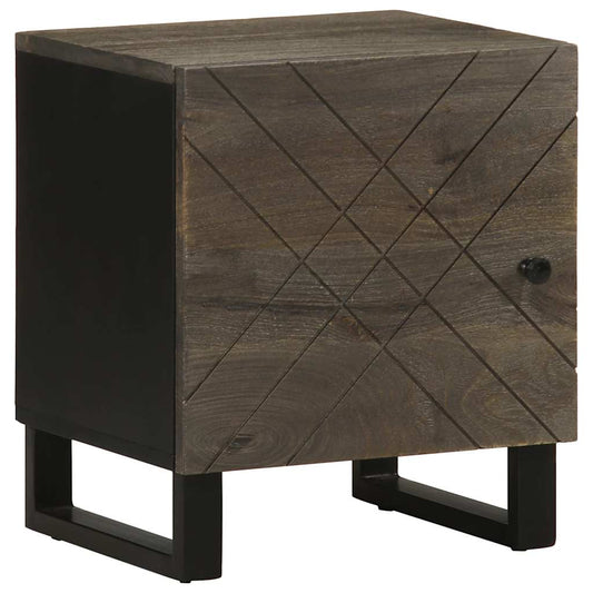 Mesitas De Noche 2 Uds Madera Maciza De Mango Negro 40x33x46 Cm_0