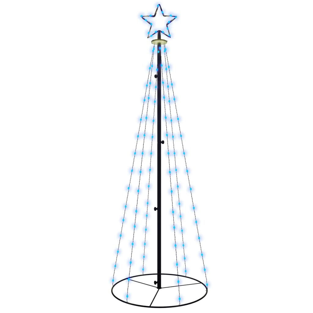 Vidaxl Árbol De Navidad Cónico 108 Led Azul 70x180 Cm_0