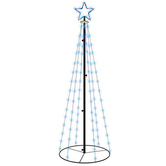 Vidaxl Árbol De Navidad Cónico 108 Led Azul 70x180 Cm_0