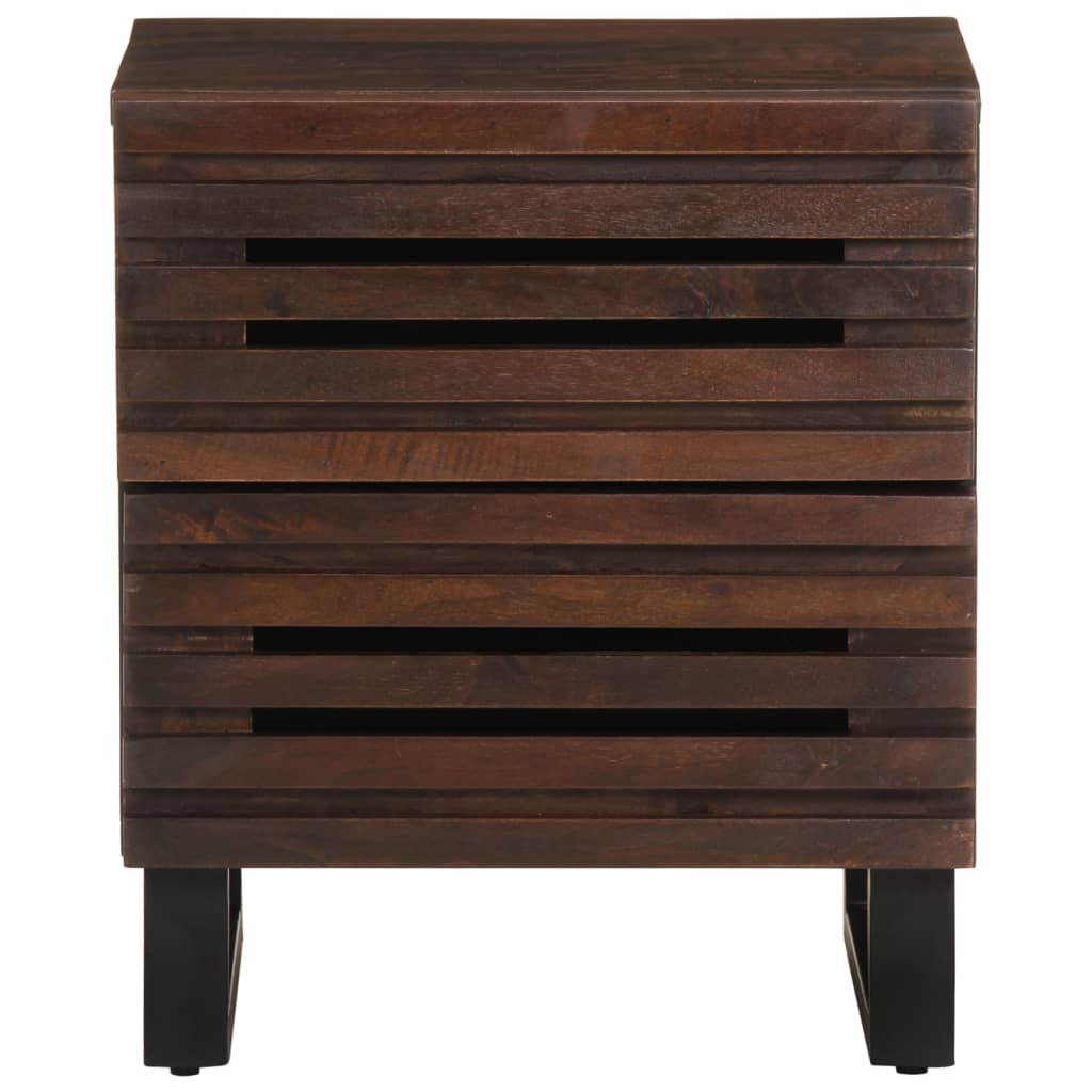 Mesita De Noche De Madera Maciza De Mango 40x34x46 Cm_1